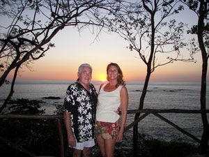 Jack and Karen Hunter on sundeck at Tree Tops Bed and Breakfast, Costa Rica